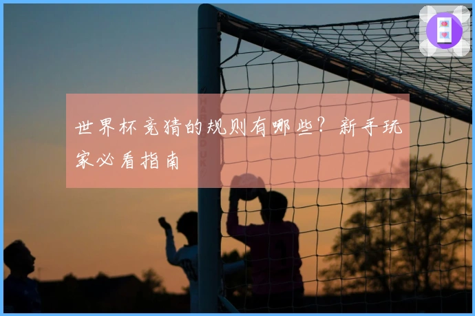世界杯竞猜的规则有哪些？新手玩家必看指南